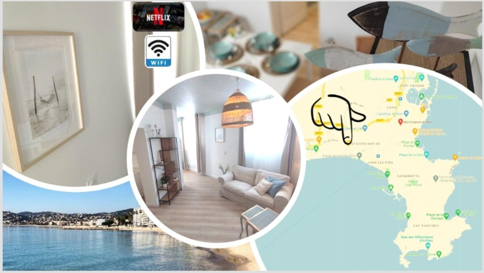 Plage & Confort 3 Pieces Parking Clim Et Wifi Antibes Extérieur photo